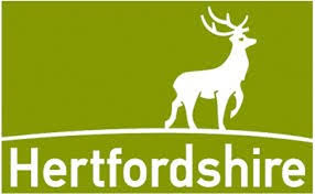  Herts County Council logo of white stag on a green background