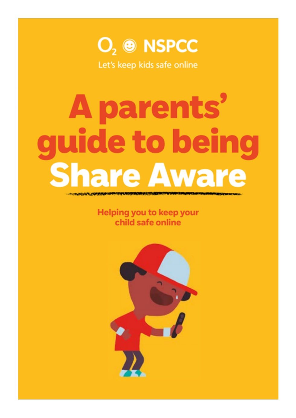 NSPCC parents guide to being share aware booklet with yellow cover